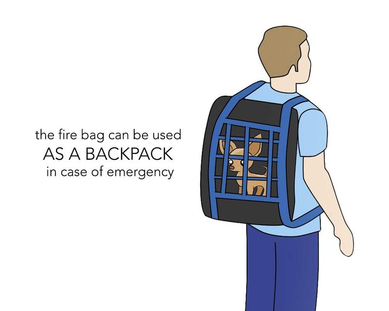 ISOP Fire Emergency Escape Bag for Pets up to 100 Pounds - Rope 50ft Incl. - Safety Equipment Carrier - Rapid Rescue Bag for Pets Animals (Large 28"x21"x14") - Life-saving Tool for Dogs, Cats - Rescue Sack - Image 5